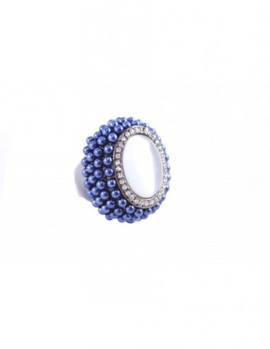 ANILLO PERLITAS PIEDRA OVAL CON STRASS