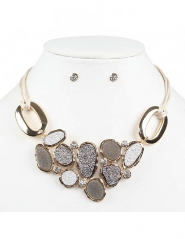 SET COLLAR Y PAR DE AROS CORDON CON...